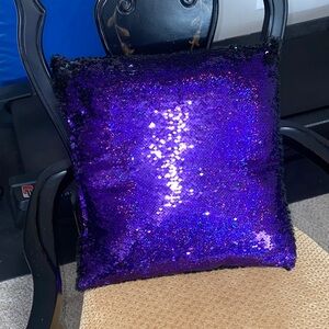Purple and/or Black Sequin Shimmer Throw Pillow (reversible)